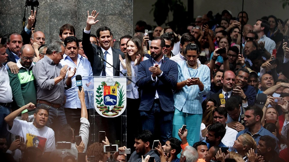 El líder del Parlamento y autoproclamado presidente encargado de Venezuela, Juan Guaidó