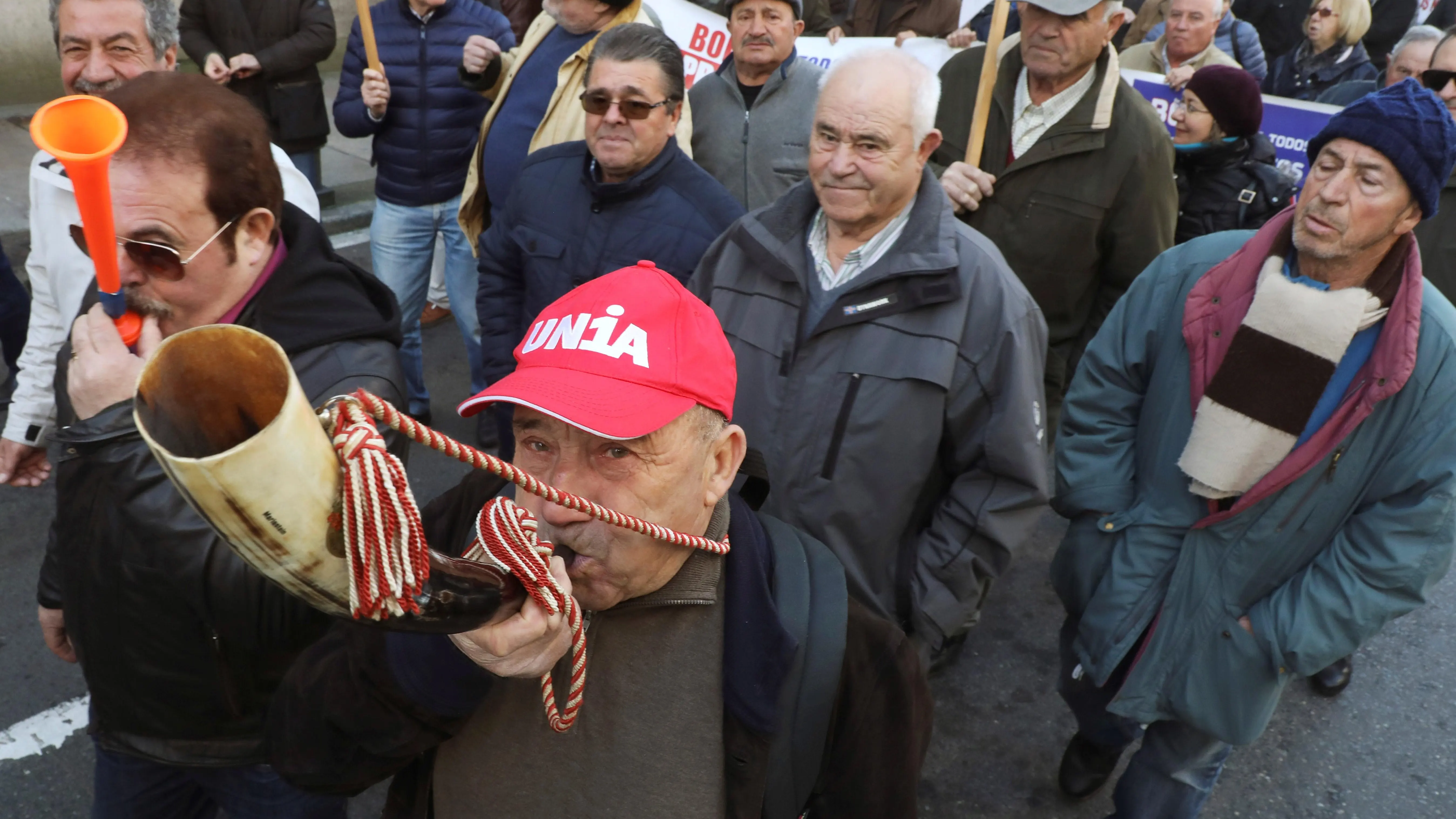 Manifestantes en Santiago de Compostela