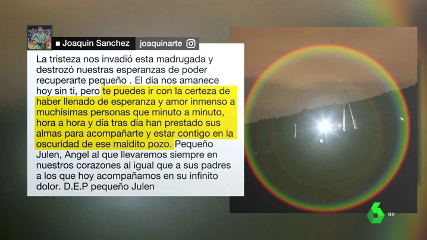 El Sevilla FC, Joaquín, Marc Márquez... El mundo del deporte llora la muerte de Julen: las muestras de cariño en redes sociales El Sevilla FC, Joaquín, Marc Márquez... El mundo del deporte llora la muerte de Julen: las muestras de cariño en redes sociales