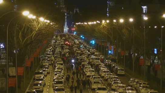 Huelga de taxistas en la Castellana Huelga de taxistas en la Castellana