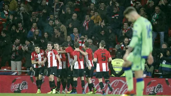 Los jugadores del Athletic celebran un gol Los jugadores del Athletic celebran un gol