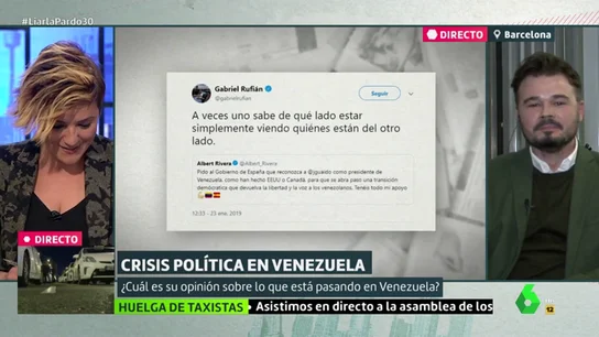 Cristina Pardo y Gabriel Rufián Cristina Pardo y Gabriel Rufián