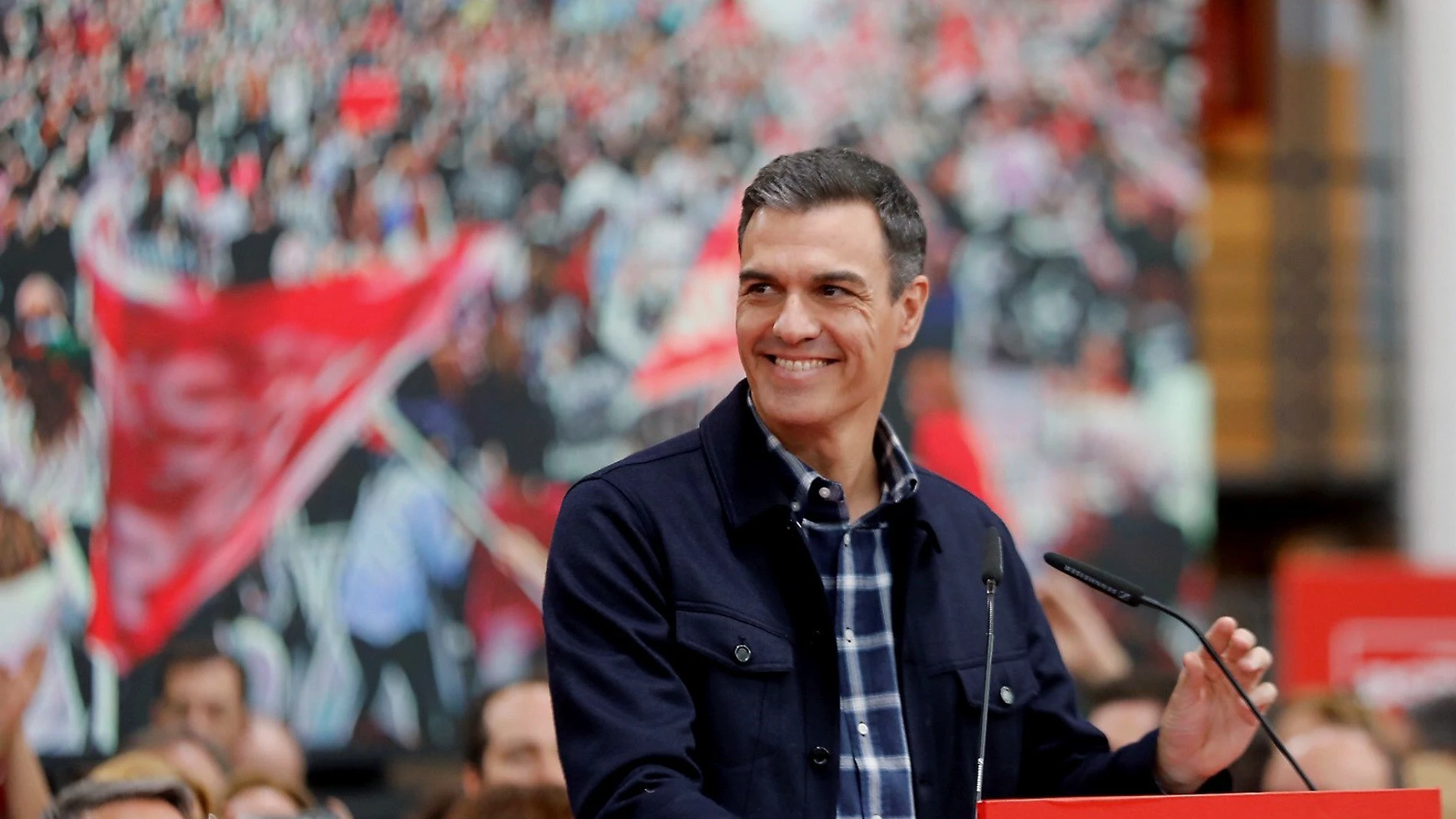 Pedro Sánchez durante un acto del PSOE en Valencia