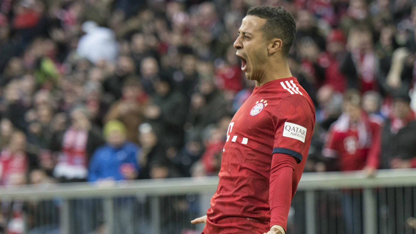 Thiago celebra un gol con el Bayern Thiago celebra un gol con el Bayern