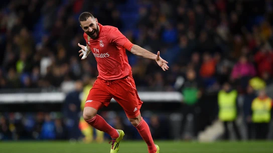 Benzema celebra un gol Benzema celebra un gol