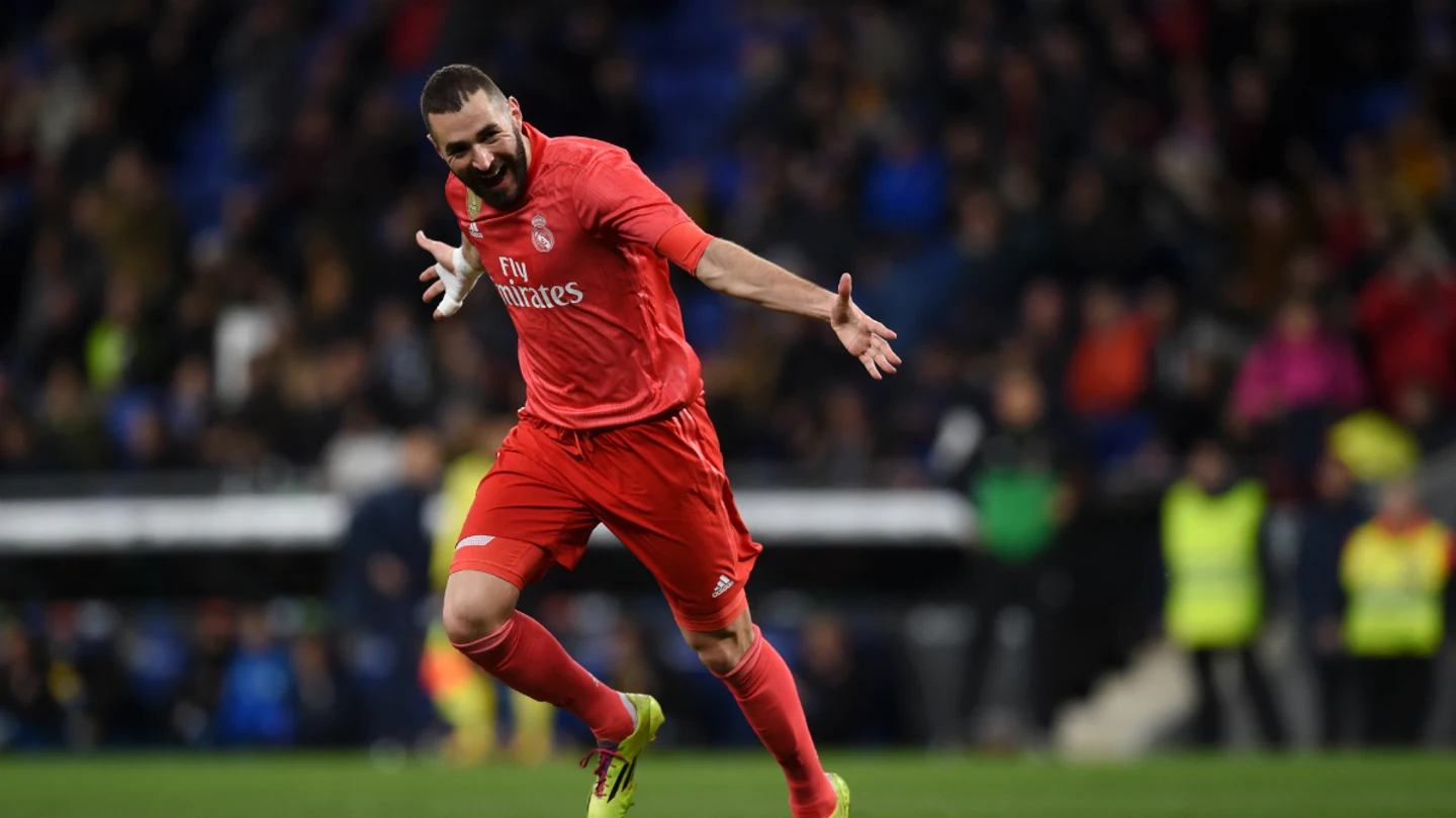 Benzema celebra un gol Benzema celebra un gol