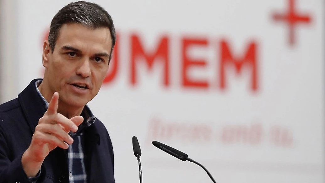 Pedro Sánchez durante un acto del PSOE en Valencia