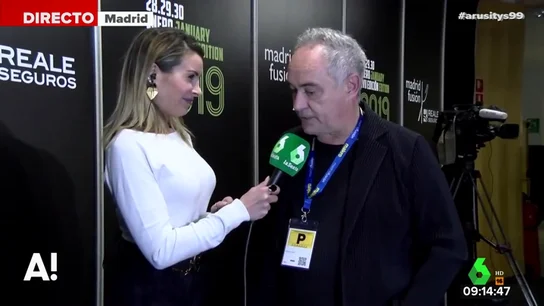 Arusitys se cuela en Madrid Fusión para hablar con Ferran Adriá: "La gastronomía mueve un 33% del PIB, es una brutalidad" Arusitys se cuela en Madrid Fusión para hablar con Ferran Adriá: "La gastronomía mueve un 33% del PIB, es una brutalidad"