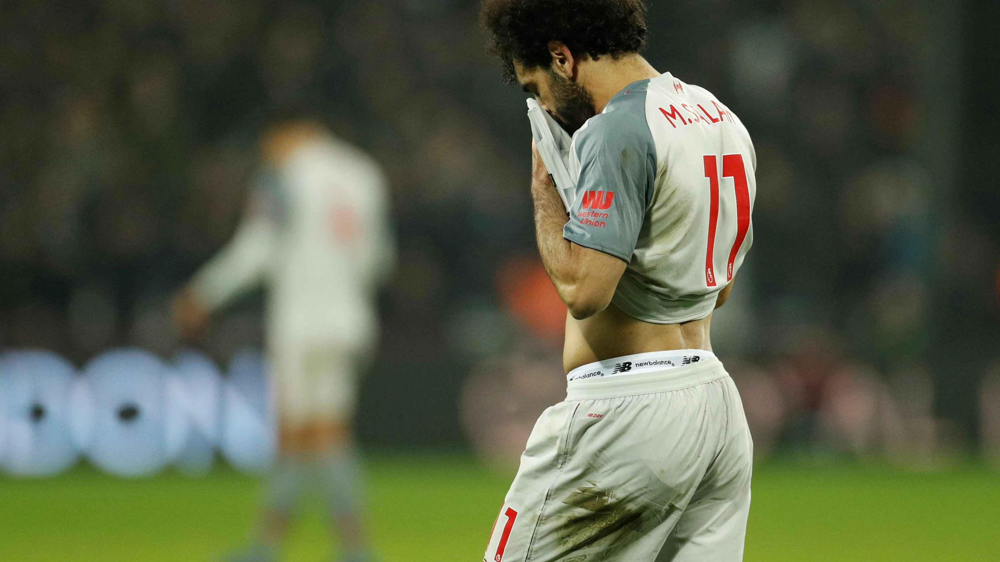Salah, abatido en el partido contra el West Ham
