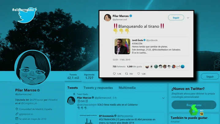 Twitter de Pilar Marcos, diputada del PP