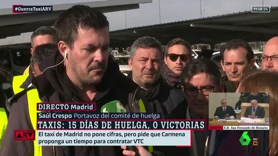 Saúl Crespo (taxista): "No podemos permitir que los políticos metan la cabeza en un agujero hasta pase la tormenta" Saúl Crespo (taxista): "No podemos permitir que los políticos metan la cabeza en un agujero hasta pase la tormenta"