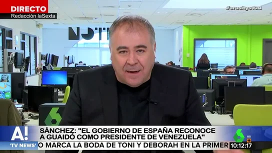 García Ferreras analiza la intervención de Sánchez para reconocer a Guaidó: "España está marcando la pauta en la UE" García Ferreras analiza la intervención de Sánchez para reconocer a Guaidó: "España está marcando la pauta en la UE"