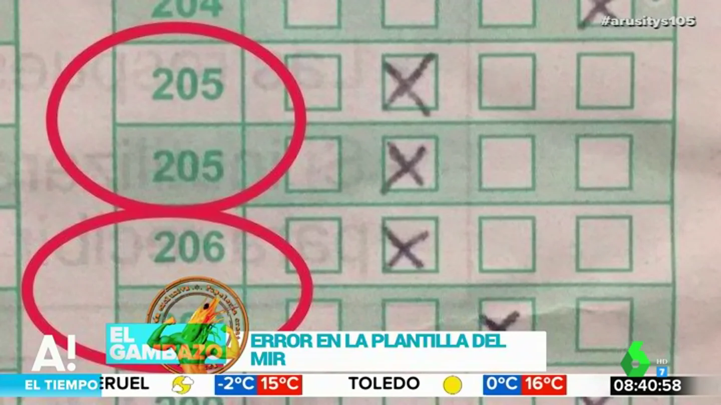 El error en el examen del MIR que tiene en vilo a 35.000 opositores El error en el examen del MIR que tiene en vilo a 35.000 opositores