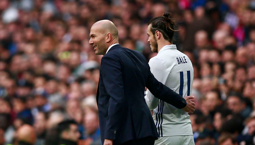 Zidane y Gareth Bale, durante un partido del Real Madrid