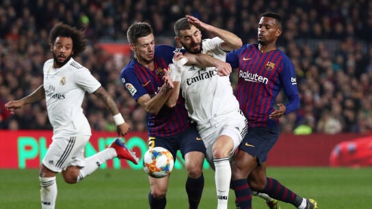 Momento del partido entre Barcelona y Real Madrid