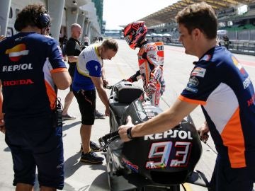 Marc Márquez, en los primeros test de Sepang Marc Márquez, en los primeros test de Sepang