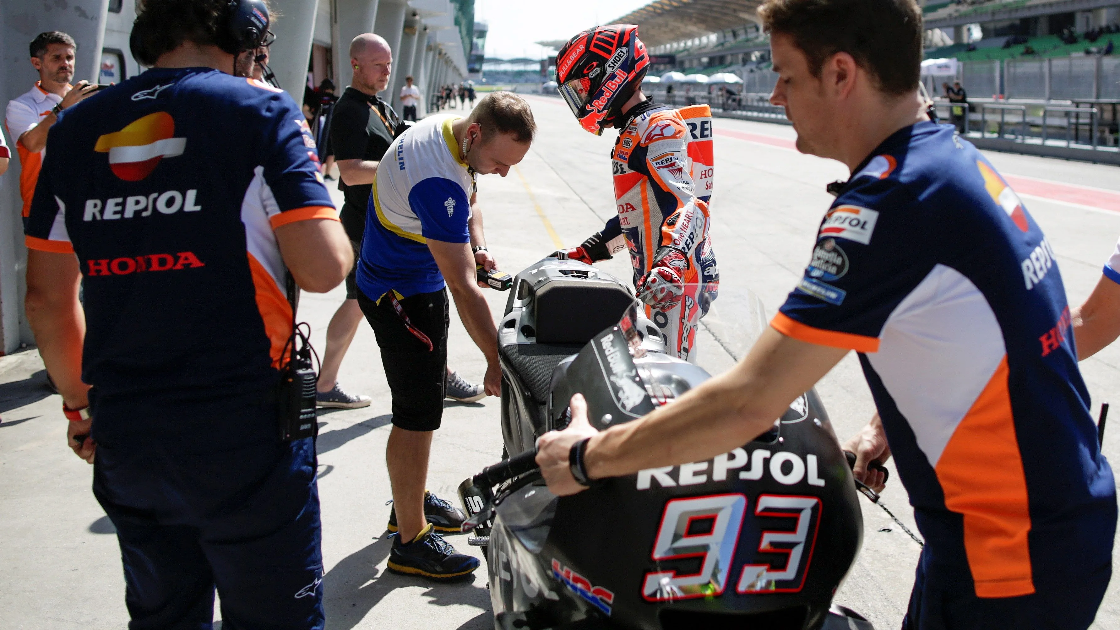 Marc Márquez, en los primeros test de Sepang