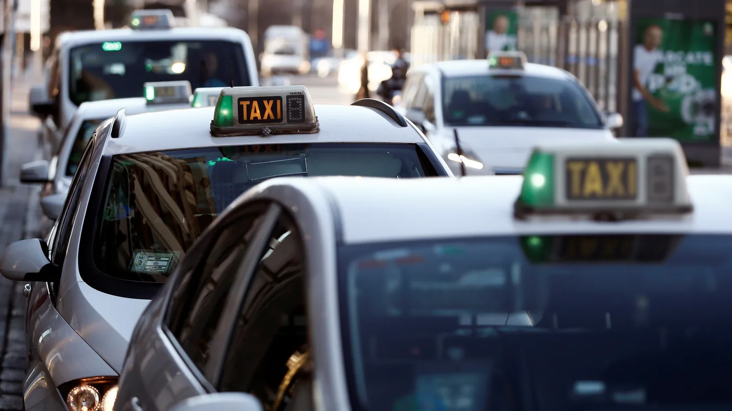 Imagen de archivo de taxis en Madrid Taxis de Madrid