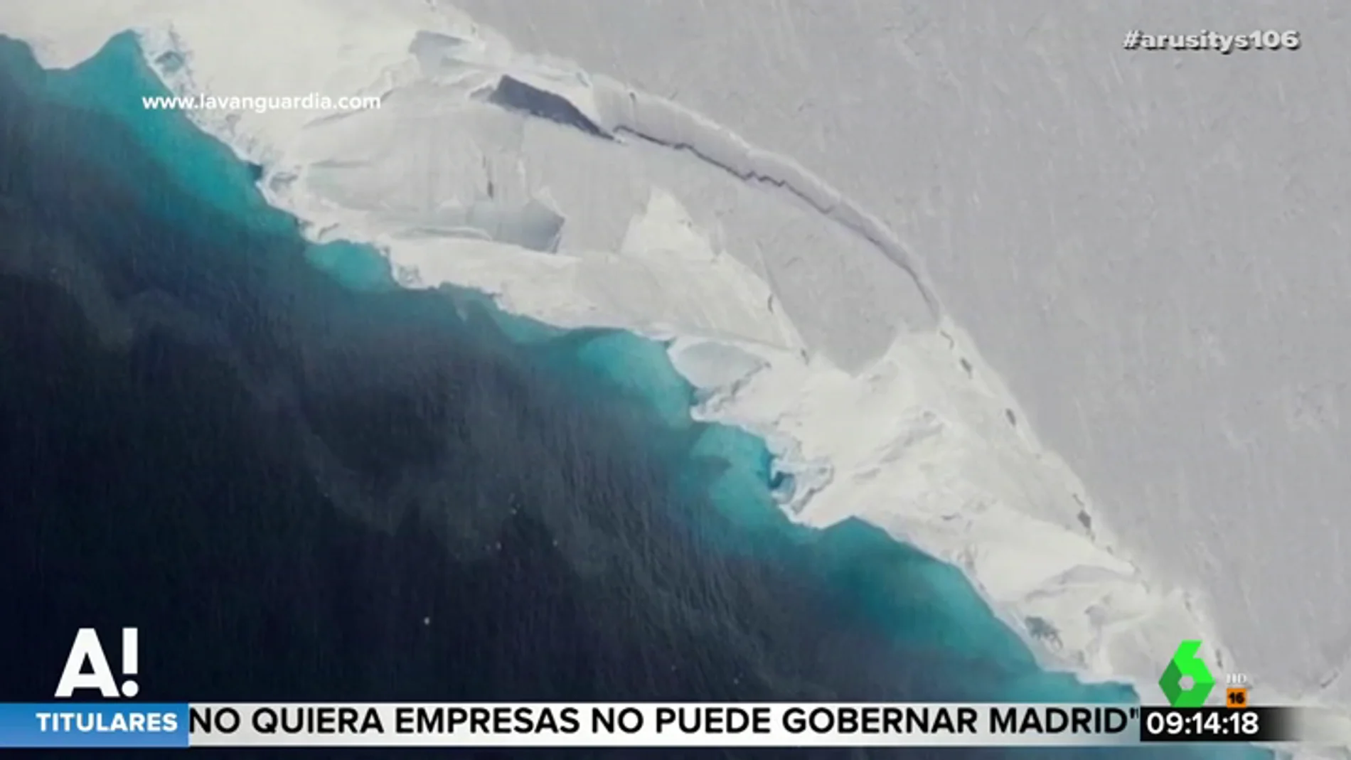 Aparece una grieta gigante en el iceberg más inestable de la Antártida