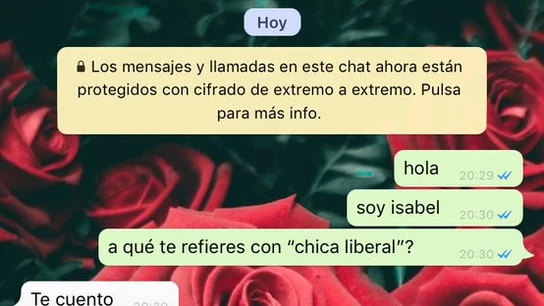 Captura de pantalla de la conversación La joven compartió los mensajes en su cuenta de Twitter