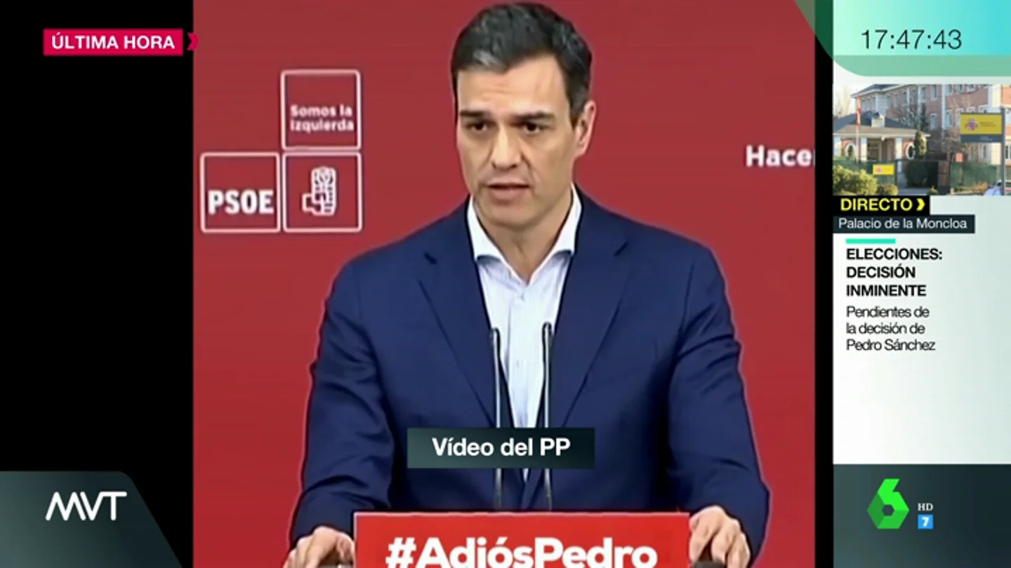 El vídeo en el que el PP le recuerda a Pedro Sánchez cómo pidió a Mariano Rajoy convocar elecciones: "Sin Presupuestos no hay nada que gobernar" El vídeo en el que el PP le recuerda a Pedro Sánchez cómo pidió a Mariano Rajoy convocar elecciones: "Sin Presupuestos no hay nada que gobernar"