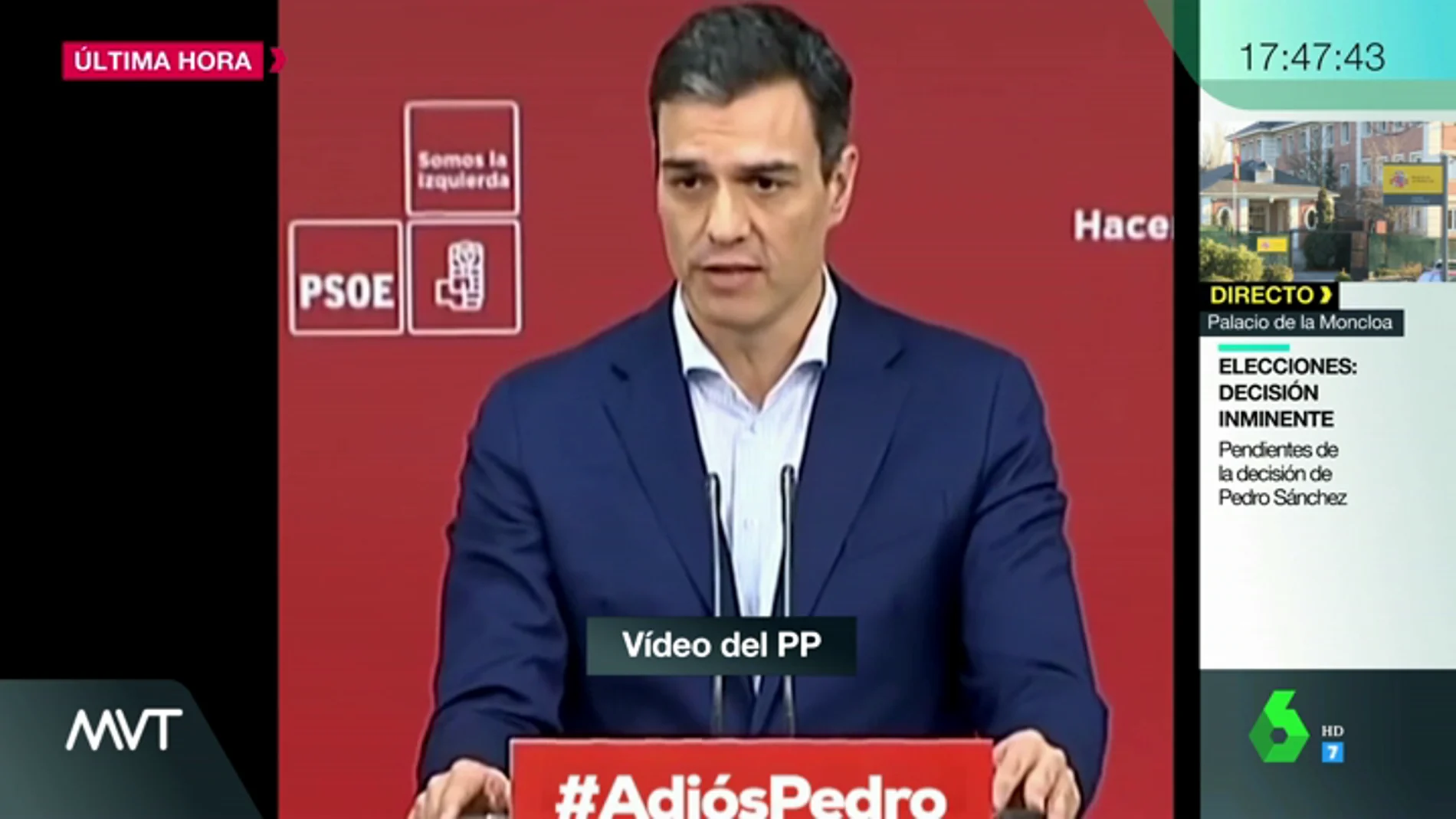 El vídeo en el que el PP le recuerda a Pedro Sánchez cómo pidió a Mariano Rajoy convocar elecciones: "Sin Presupuestos no hay nada que gobernar"