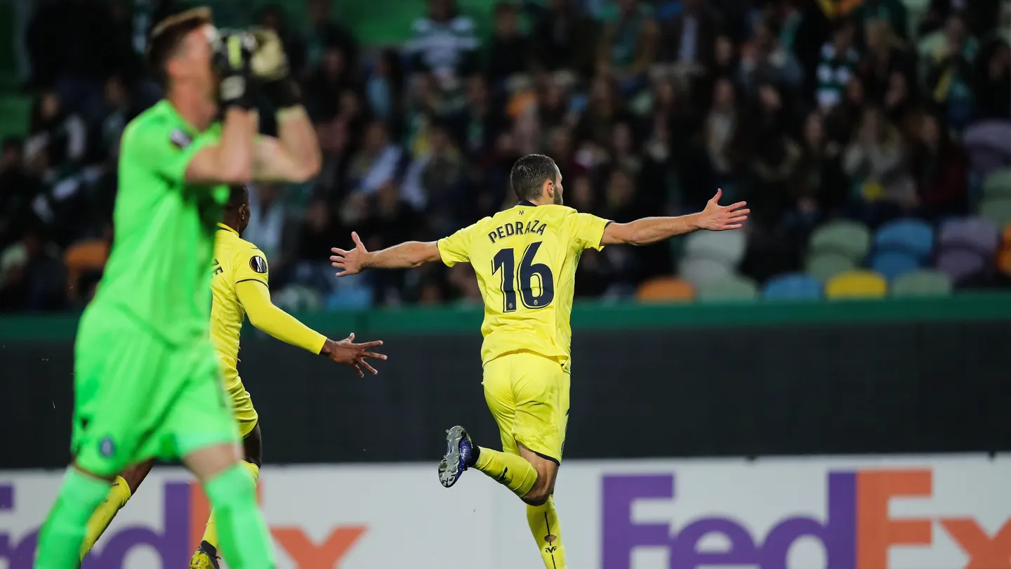 Pedraza celebra su gol ante el Sporting Pedraza celebra su gol ante el Sporting