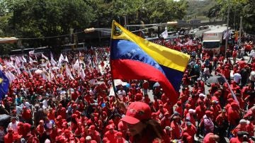 Imagen de archivo de una marcha en favor de Maduro en Venezuela