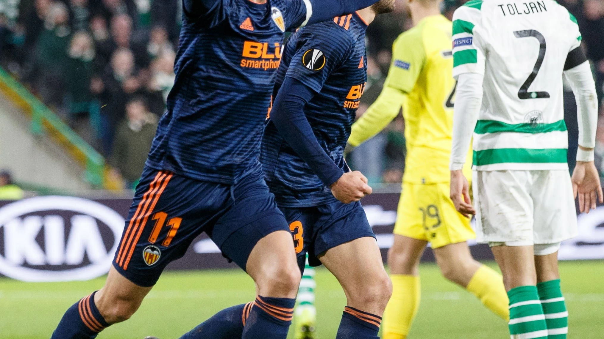 Denis Cheryshev celebra su gol ante el Celtic