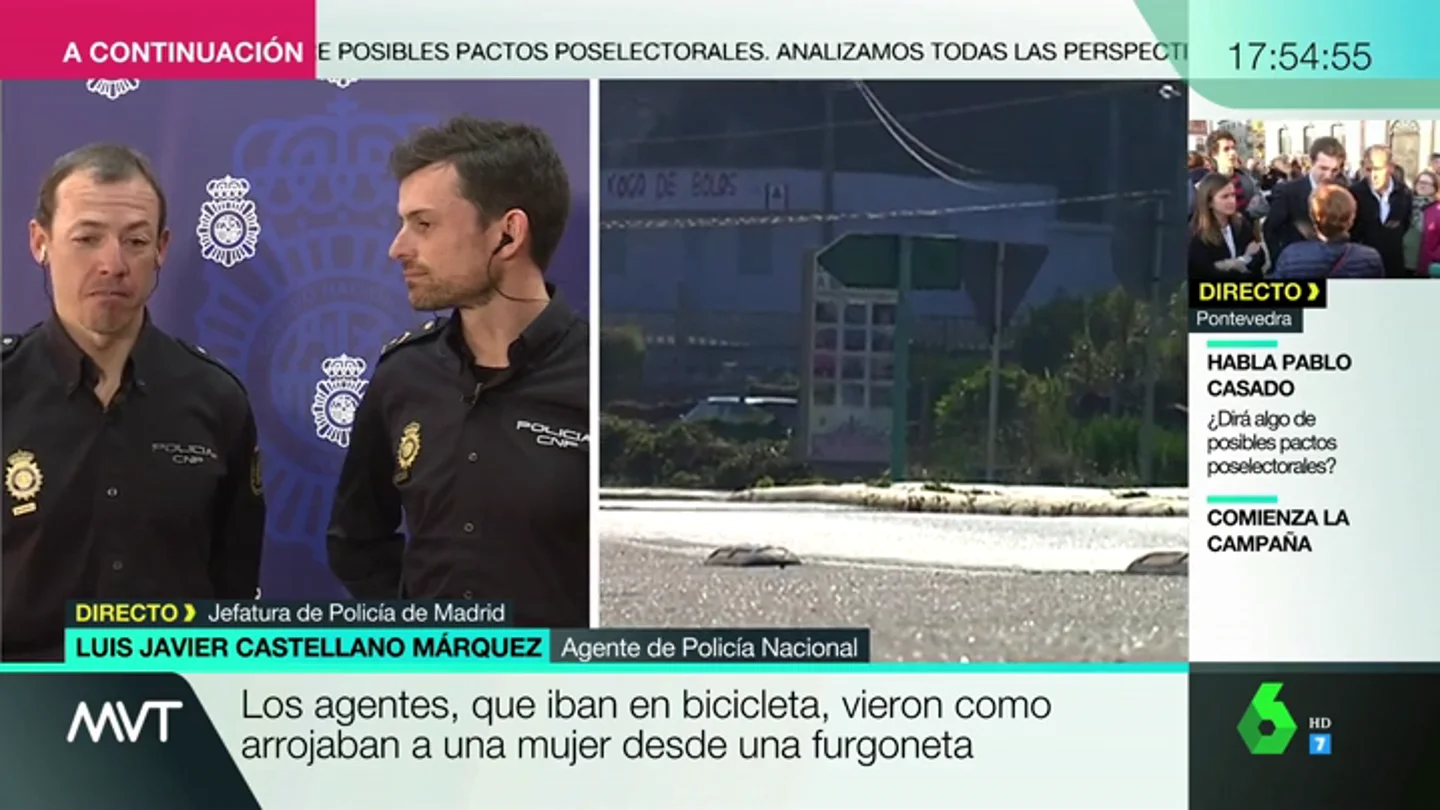 Dos policías fuera de servicio detienen a un hombre que tiró a una mujer de una furgoneta en medio de la carretera Dos policías fuera de servicio detienen a un hombre que tiró a una mujer de una furgoneta en medio de la carretera