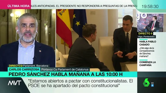 Carlos Carrizosa (Ciudadanos): "No pactaremos con el 'sanchismo', preso del independentismo y del separatismo" Carlos Carrizosa (Ciudadanos): "No pactaremos con el 'sanchismo', preso del independentismo y del separatismo"