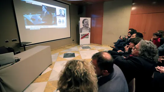 Miembros de ERC siguiendo la declaración de Oriol Junqueras Miembros de ERC siguiendo la declaración de Oriol Junqueras