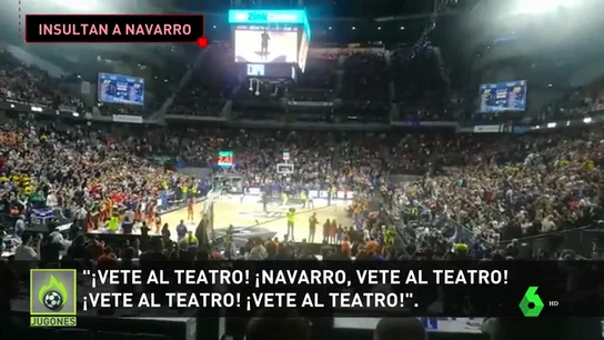 Los lamentables cánticos a Juan Carlos Navarro en su homenaje en Copa del Rey: '¡Vete al teatro, Navarro vete al teatro!' Los lamentables cánticos a Juan Carlos Navarro en su homenaje en Copa del Rey: '¡Vete al teatro, Navarro vete al teatro!'