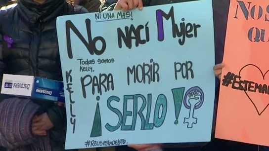 Pancarta en una manifestación feminista Pancarta en una manifestación feminista