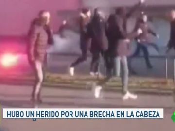 Pelea entre dos facciones de ultras del Betis Pelea entre dos facciones de ultras del Betis