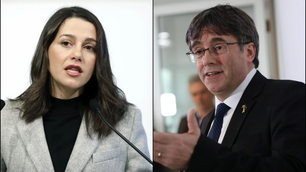 Inés Arrimadas y Carles Puigdemont