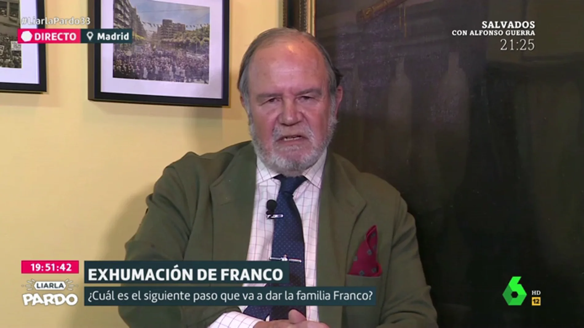 La Fundación Franco: "Los que quieren que Franco vaya a El Pardo son los bares, se forrarían"