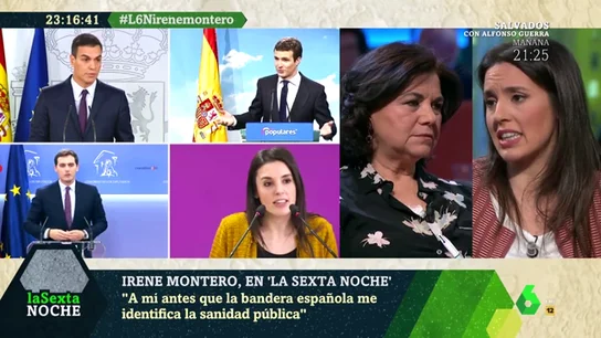 Irene Montero habla sobre patriotismo: "La bandera de España está siendo manoseada por los más corruptos" Irene Montero habla sobre patriotismo: "La bandera de España está siendo manoseada por los más corruptos"