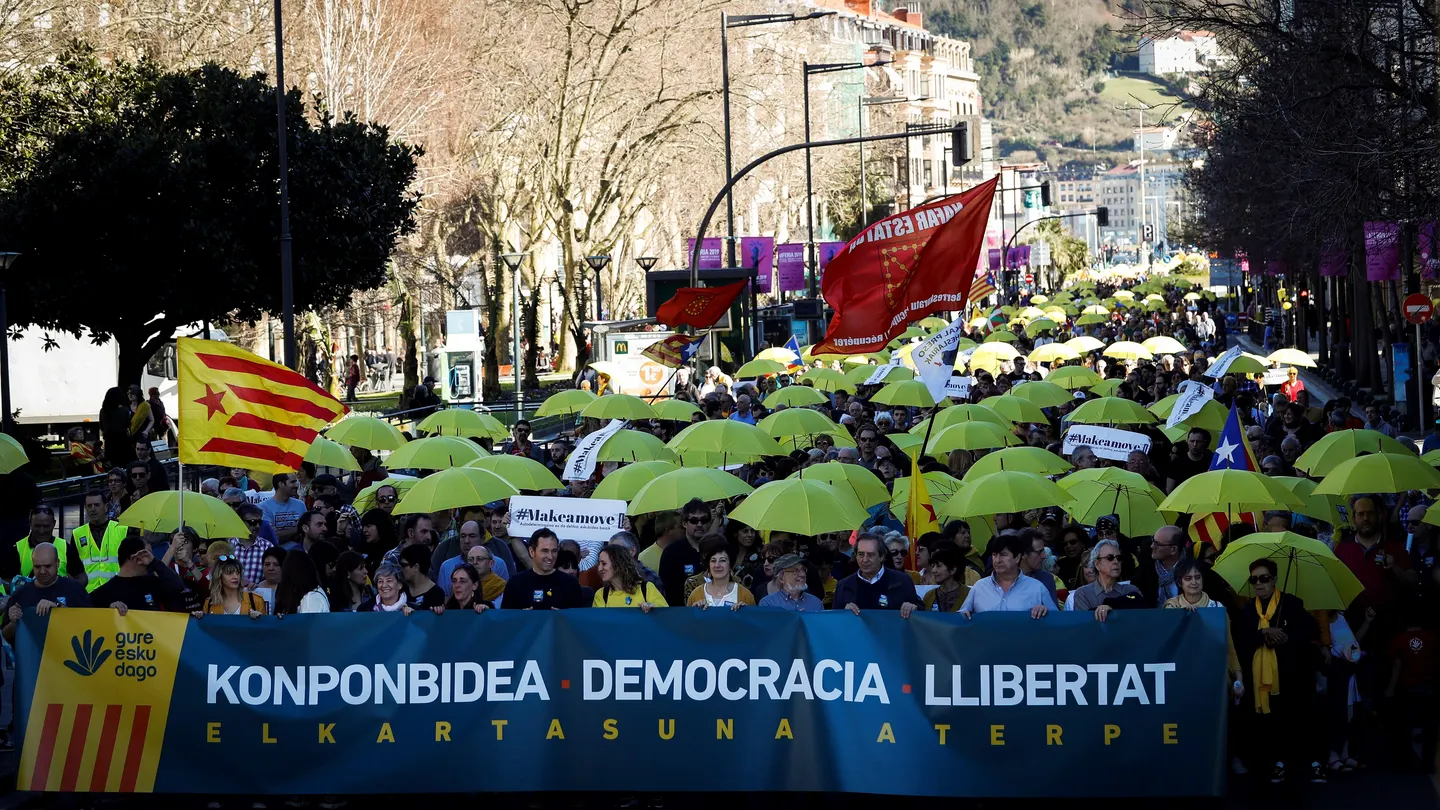 Vista de la manifestación convocada por la plataforma soberanista Gure Esku Dago Vista de la manifestación convocada por la plataforma soberanista Gure Esku Dago