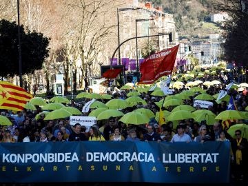 Vista de la manifestación convocada por la plataforma soberanista Gure Esku Dago Vista de la manifestación convocada por la plataforma soberanista Gure Esku Dago