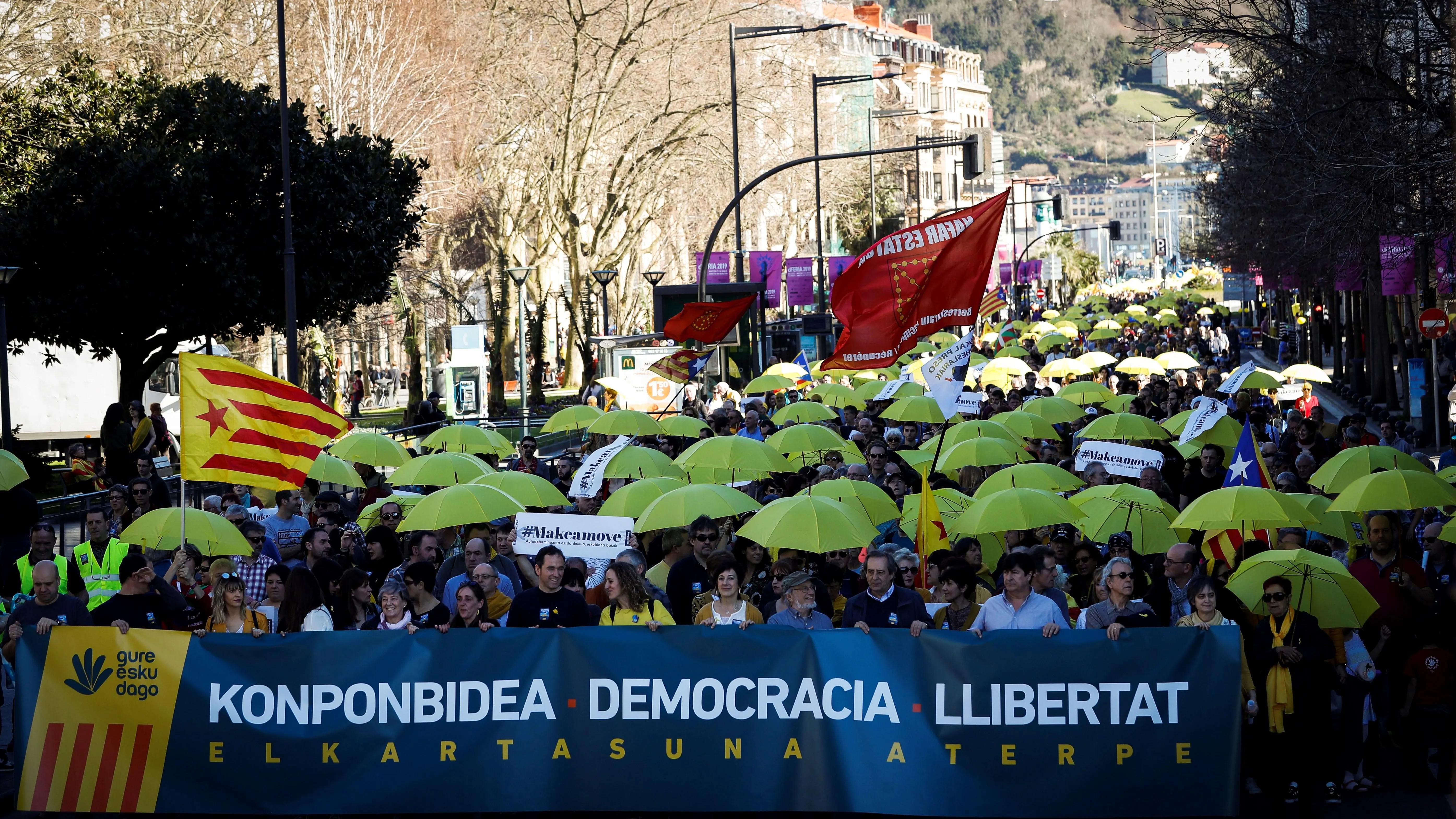 Vista de la manifestación convocada por la plataforma soberanista Gure Esku Dago