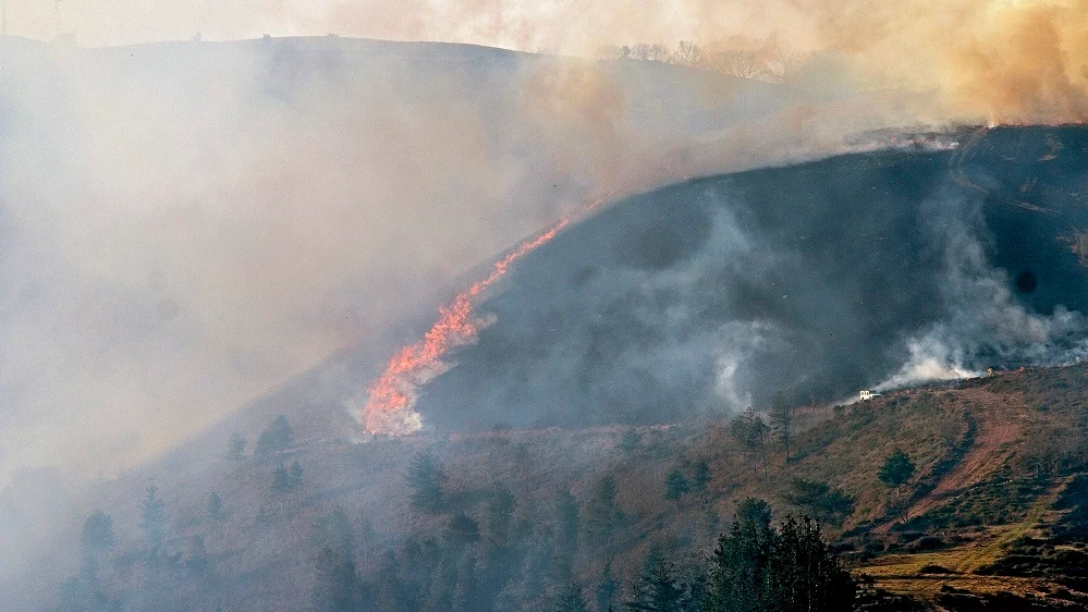 Imagen de un incendio en el monte