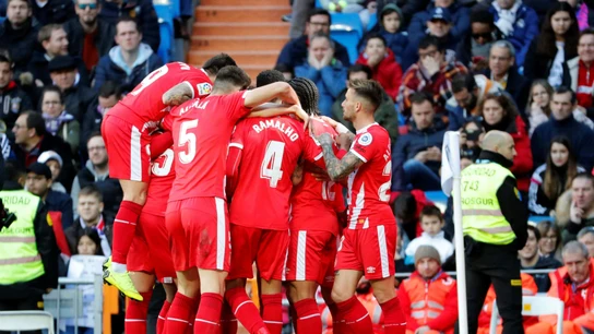 El Girona celebra un gol El Girona celebra un gol