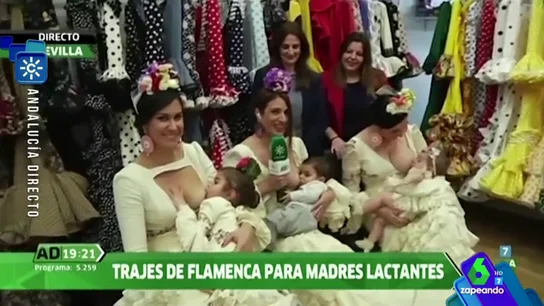 Así es el traje de flamenca para madres lactantes Así es el traje de flamenca para madres lactantes