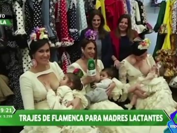 Así es el traje de flamenca para madres lactantes Así es el traje de flamenca para madres lactantes
