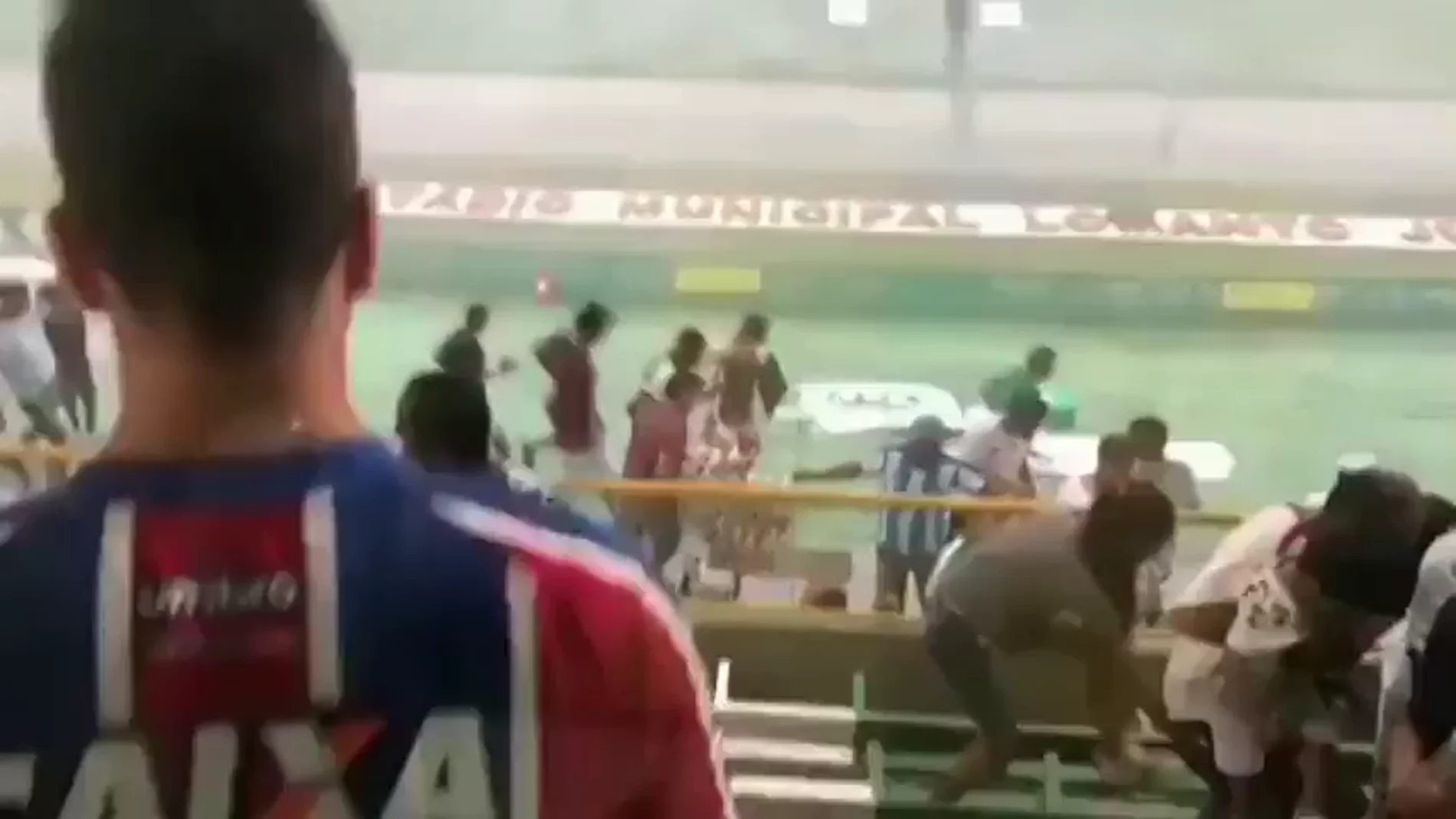 Inundación en un estadio de Brasil