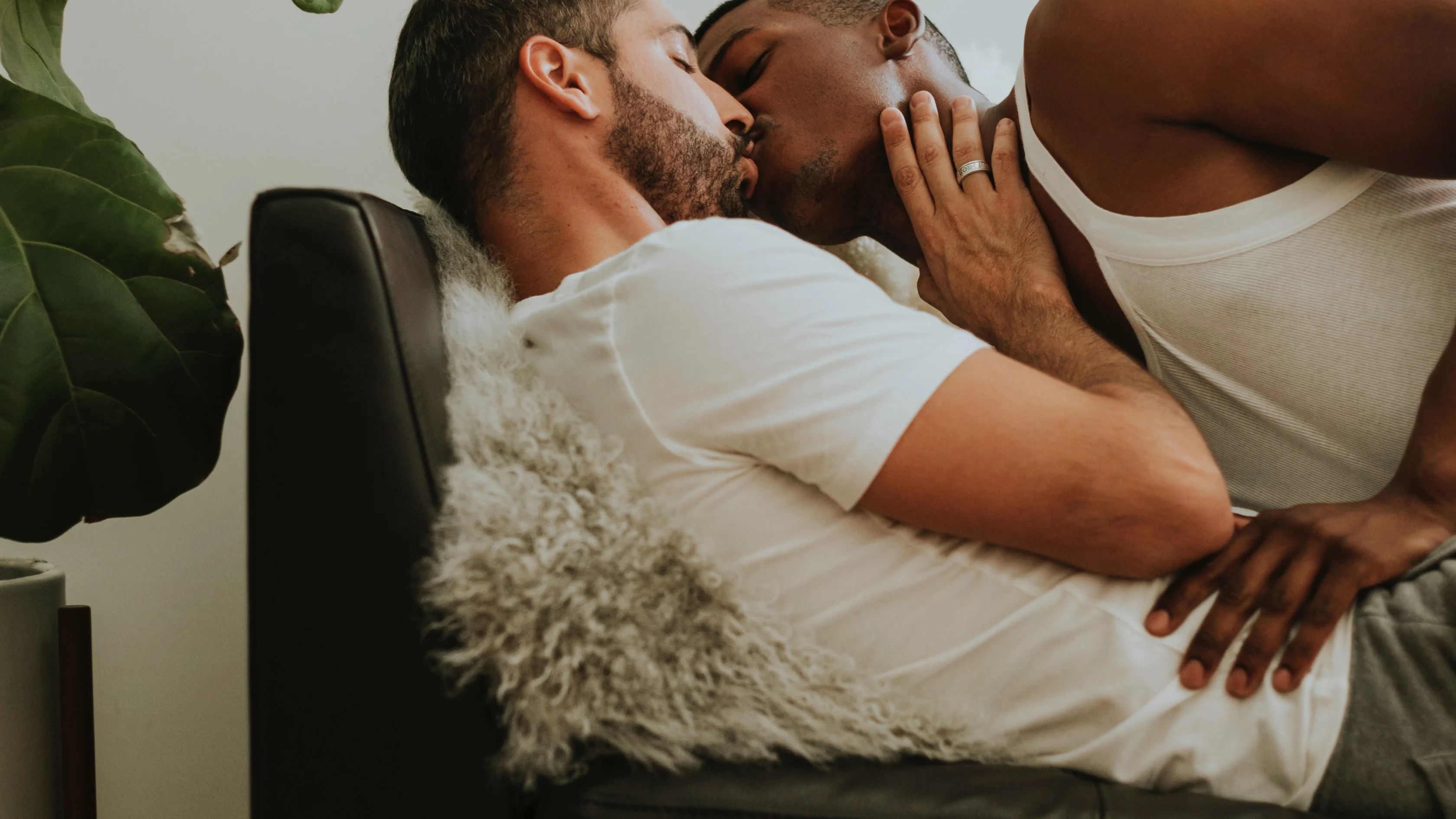 Pareja homosexual besándose Pareja homosexual besándose