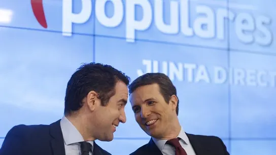 El presidente y el secretario general del PP, Pablo Casado y Teodoro García Egea El presidente y el secretario general del PP, Pablo Casado y Teodoro García Egea