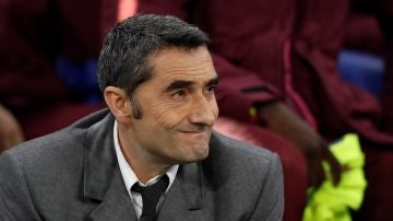 Ernesto Valverde, en el estadio del Olympique de Lyon