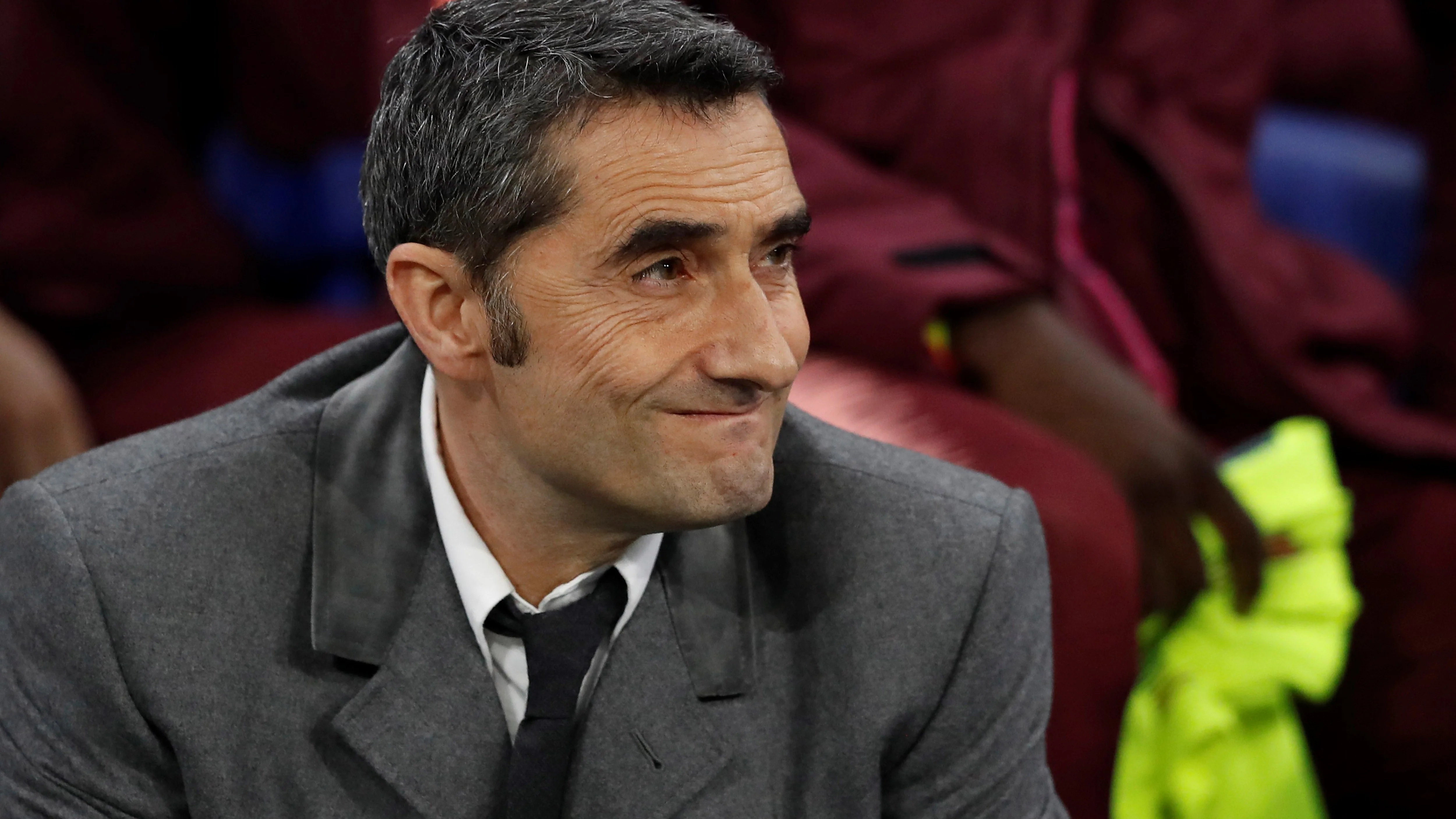 Ernesto Valverde, en el estadio del Olympique de Lyon